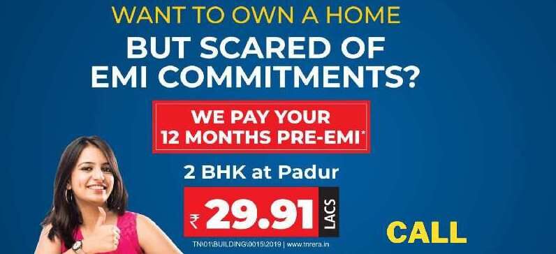 2 BHK Apartment 649 Sq.ft. for Sale in Padur, Chennai