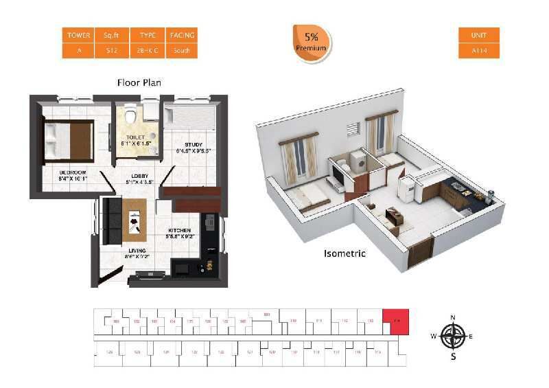 1 BHK Apartment 511 Sq.ft. for Sale in Thiruporur, Chennai