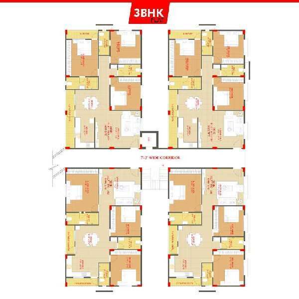 3 BHK Apartment 1718 Sq.ft. for Sale in Kompally, Secunderabad