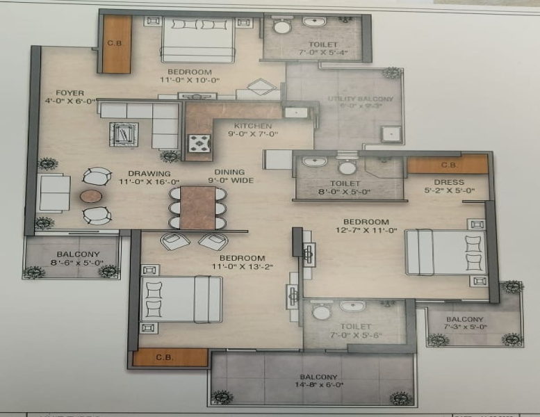 3 BHK 1650 Sq.ft. Apartment for Sale in Sector 16B Greater Noida West