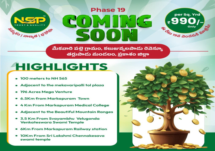  Residential Plot 1064 Sq. Yards for Sale in Markapur, Prakasam