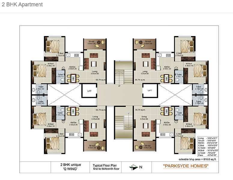 2 BHK Apartment 810 Sq.ft. for Sale in Panchavati, Nashik