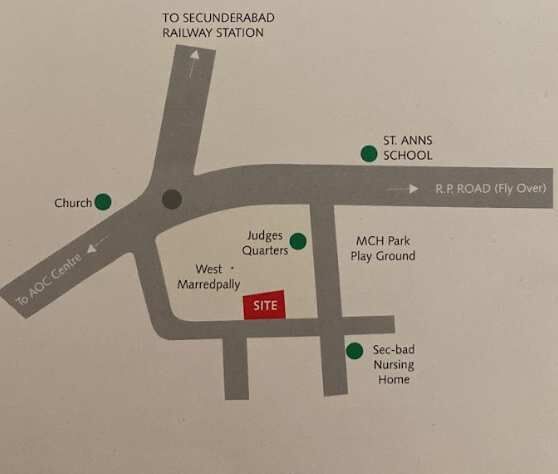 3 BHK Apartment 1710 Sq.ft. for Sale in West Maredpally, Secunderabad