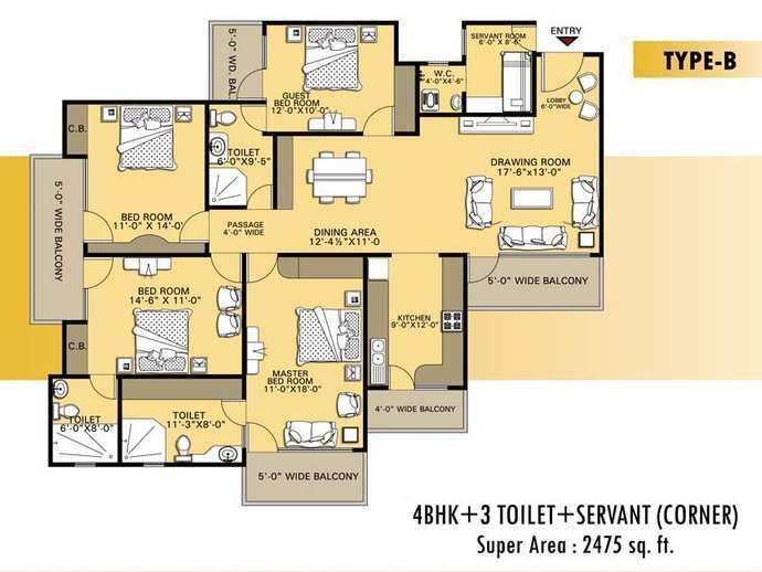 4 BHK Apartment 2625 Sq.ft. for Sale in Raj Nagar, Ghaziabad