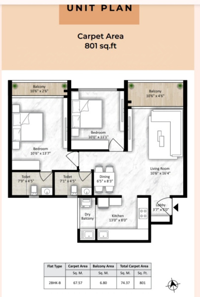 2 BHK Apartment 751 Sq.ft. for Sale in Tathawade, Pune