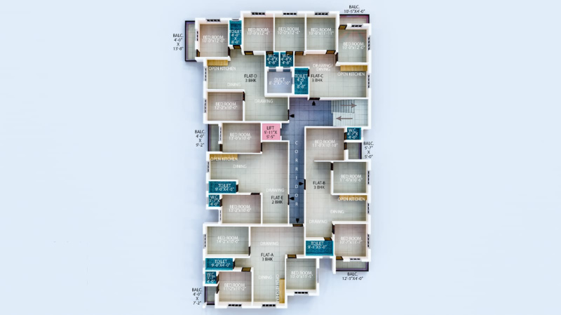 3 BHK Apartment 1351 Sq.ft. for Sale in Benachity, Durgapur