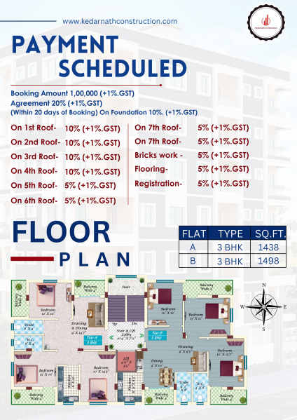 3 BHK Apartment 1498 Sq.ft. for Sale in Bidhannagar, Durgapur