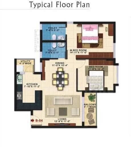 2 BHK Apartment 632 Sq.ft. for Sale in Thanisandra, Bangalore