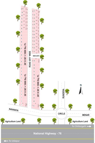  Residential Plot 1000 Sq.ft. for Sale in Bhatewar, Udaipur