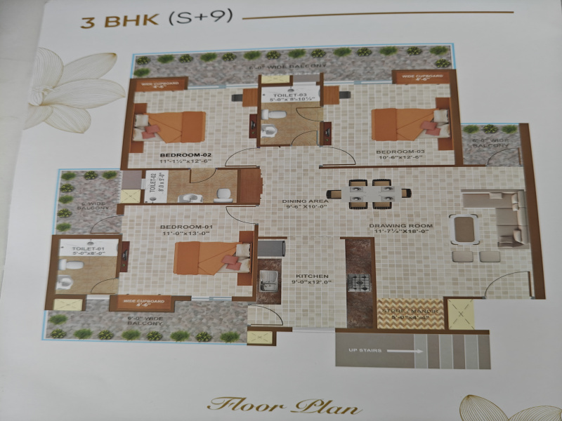 3 BHK Apartment 1721 Sq.ft. for Sale in Peer Muchalla, Zirakpur