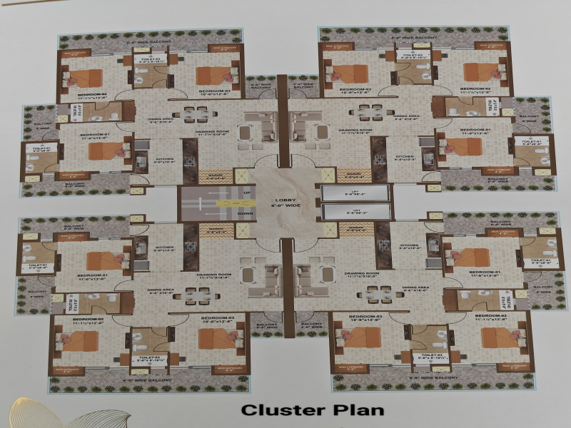 3 BHK Apartment 1721 Sq.ft. for Sale in Peer Muchalla, Zirakpur