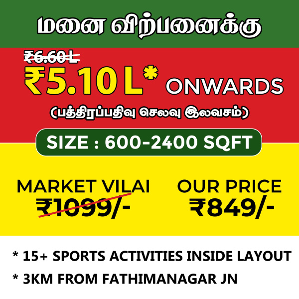  Residential Plot 600 Sq.ft. for Sale in Fathima Nagar, Tiruchirappalli