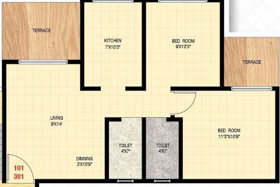 2 BHK Apartment 1010 Sq.ft. for Sale in Katrap, Badlapur, Thane