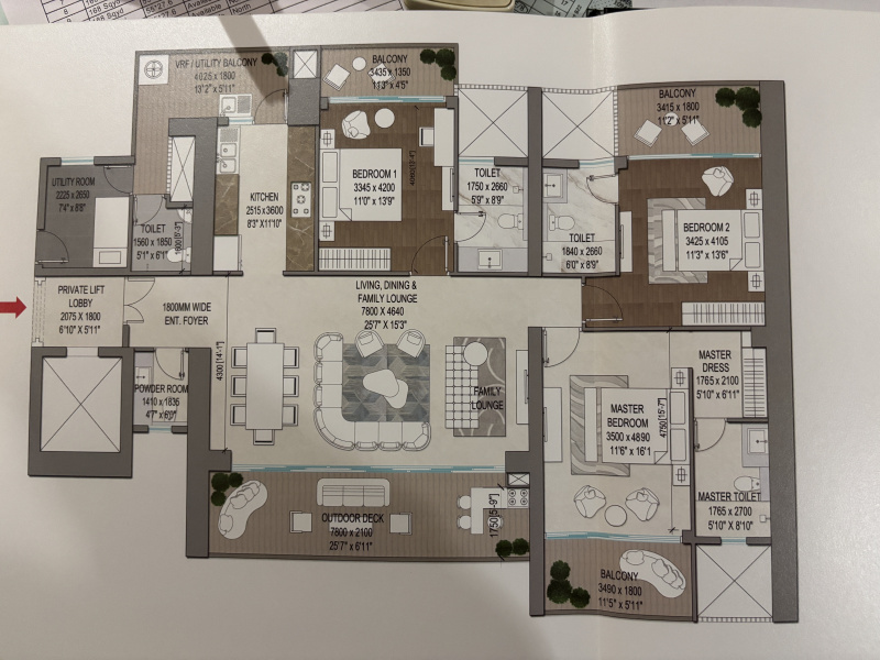 3.5 BHK Apartment 2700 Sq.ft. for Sale in Sector 71 Gurgaon