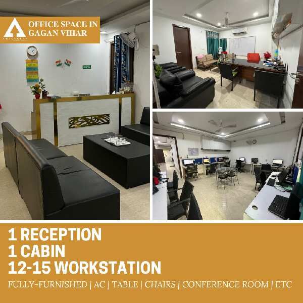  Office Space 1000 Sq.ft. for Rent in Gagan Vihar Main, Delhi