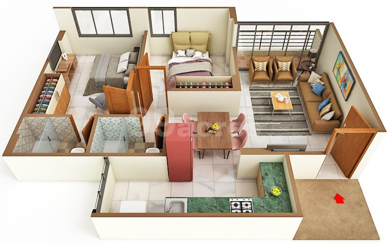 2 BHK 1230 Sq.ft. Apartment for Sale in South Bopal, Ahmedabad