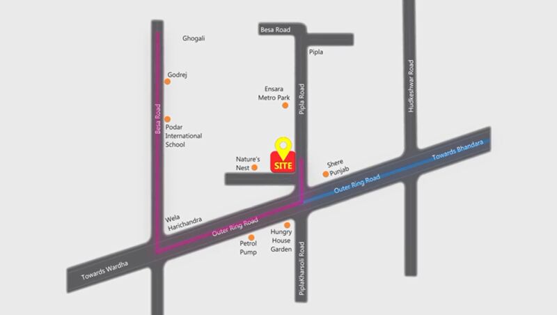  Residential Plot 1225 Sq.ft. for Sale in Pipla, Nagpur