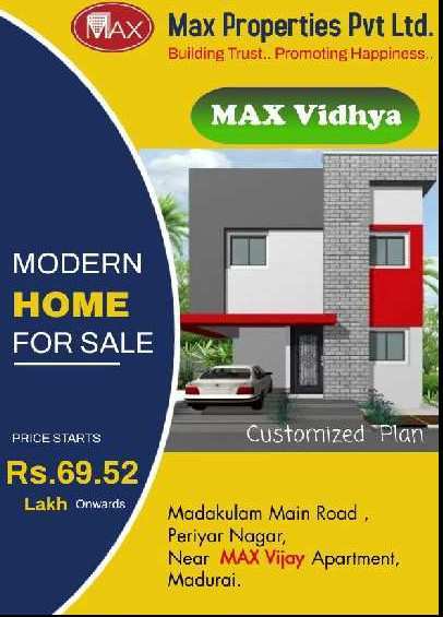 2 BHK Villa 1107 Sq.ft. for Sale in Madakulam, Madurai