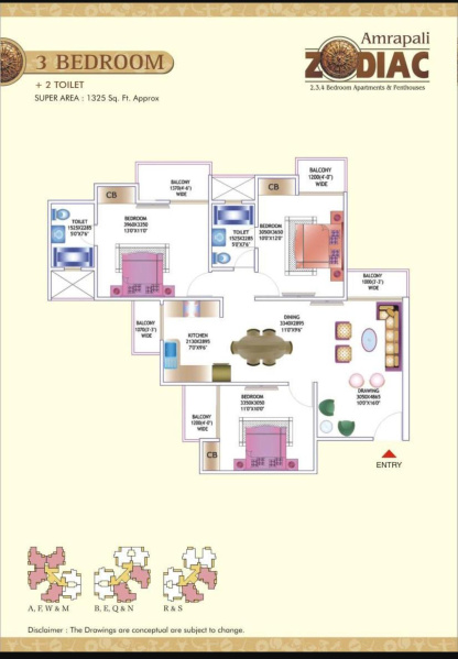 3 BHK 1325 Sq.ft. Apartment for Sale in Sector 120 Noida