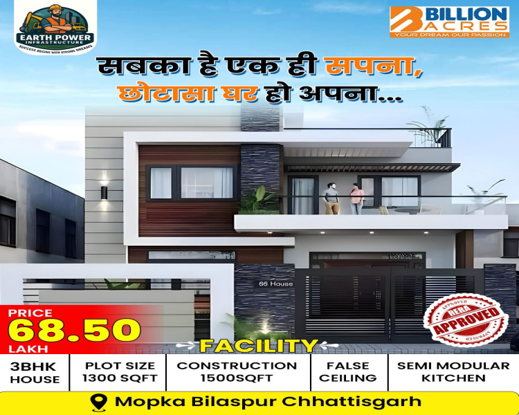 2 BHK 1000 Sq.ft. House for Sale in Rajkishore Nagar, Bilaspur