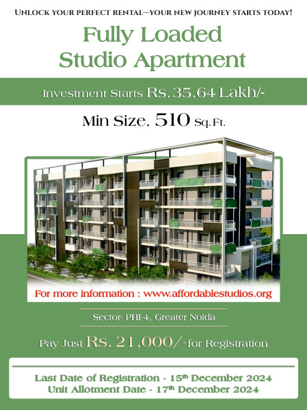  Studio Apartment 650 Sq.ft. for Sale in Pari Chowk, Greater Noida