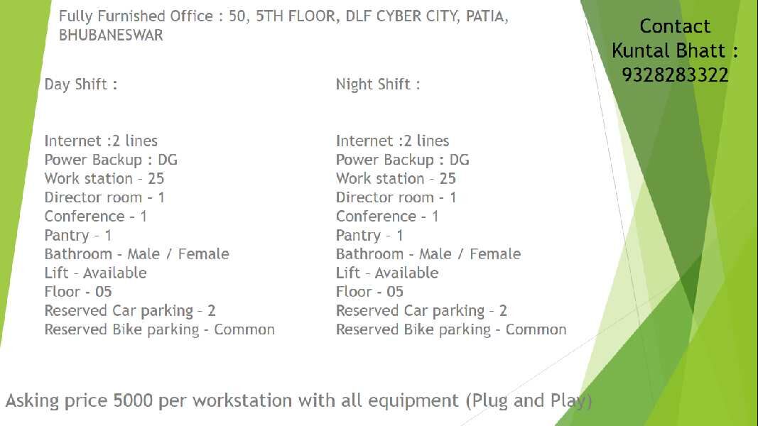 Office Space 5000 Sq.ft. for Rent in Patia, Bhubaneswar