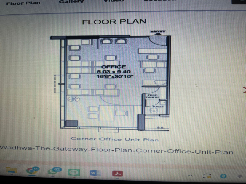  Office Space 1000 Sq.ft. for Rent in Mulund West, Mumbai