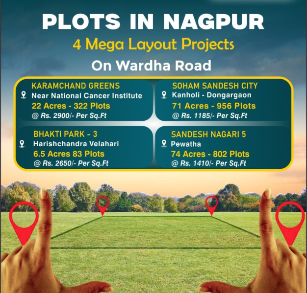  Residential Plot 1000 Sq.ft. for Sale in Koradi Road, Nagpur
