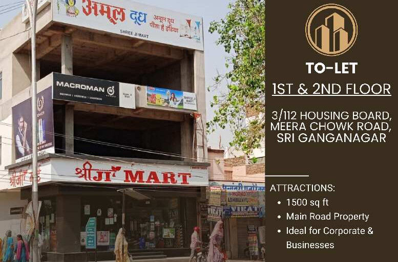  Office Space 4250 Sq.ft. for Rent in Sukhadia Nagar, Ganganagar