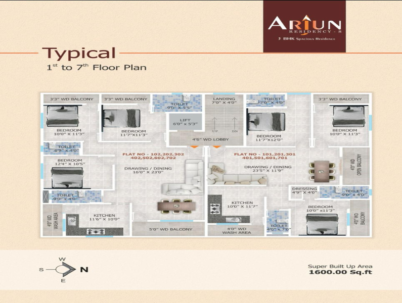 3 BHK Apartment 1600 Sq.ft. for Sale in Narendra Nagar, Nagpur