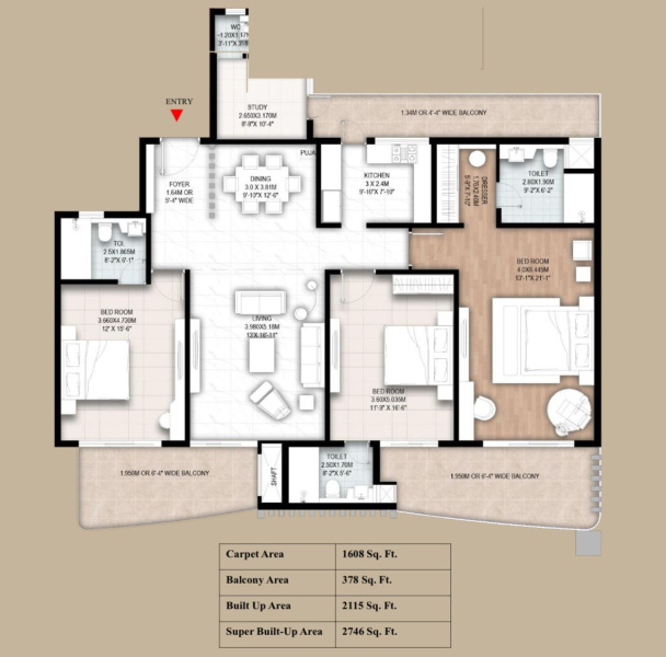 4.5 BHK Apartment 2981 Sq.ft. for Sale in Gaur City 2 Sector 16C Greater Noida
