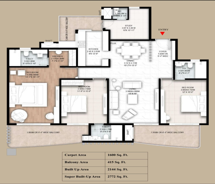 4.5 BHK Apartment 2981 Sq.ft. for Sale in Gaur City 2 Sector 16C Greater Noida