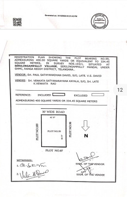  Residential Plot 400 Sq. Yards for Sale in Gulmohar Park Colony, Serilingampally, Hyderabad