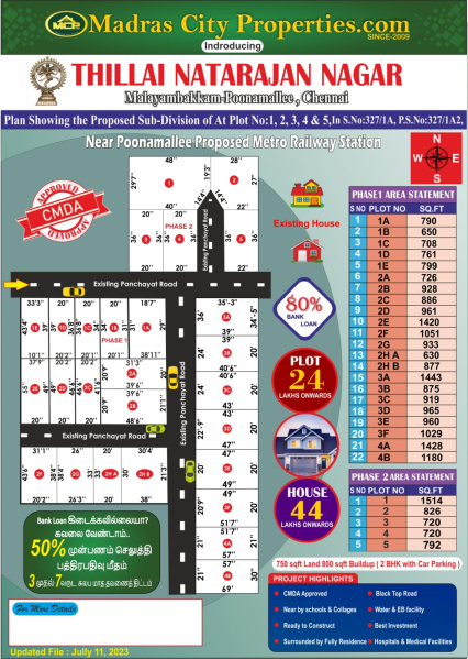  Residential Plot 1400 Sq.ft. for Sale in Poonamallee, Chennai
