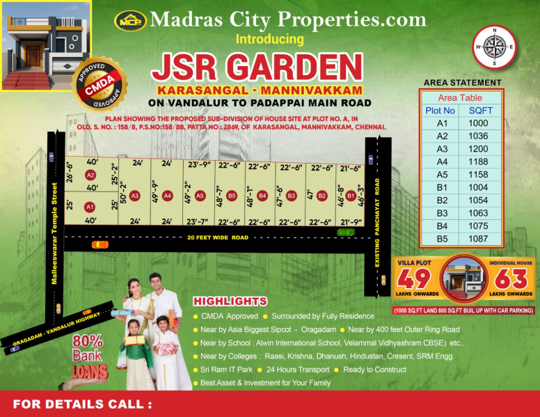  800 Sq.ft. Residential Plot for Sale in Manivakkam, Chennai
