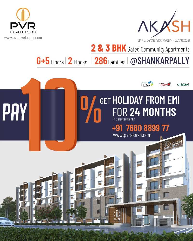 3 BHK Apartment 3 Ares for Sale in Shankarpalle, Rangareddy