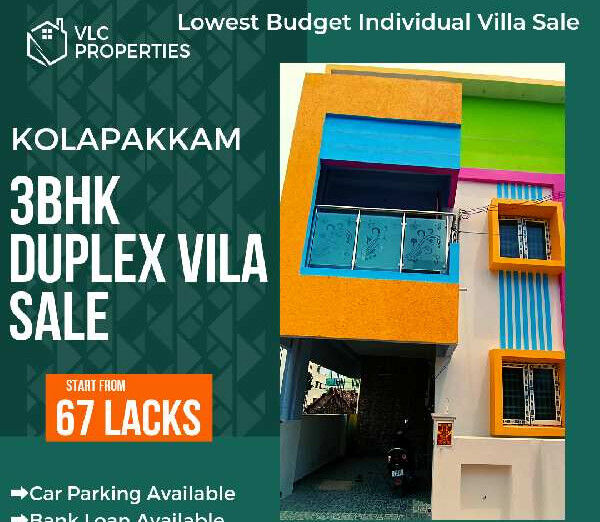 3 BHK House 630 Sq.ft. for Sale in Ponnambalam Salai, Kolapakkam, Chennai