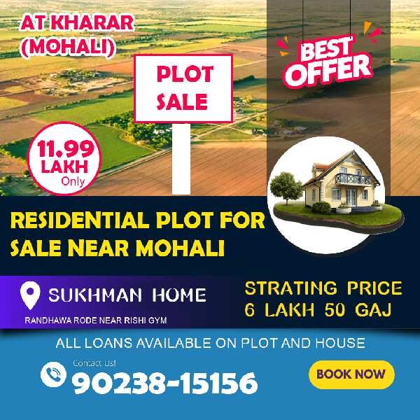  Residential Plot 990 Sq.ft. for Sale in Kharar, Mohali