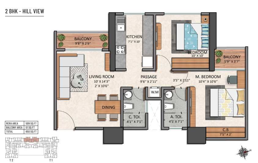 1 BHK Apartment 440 Sq.ft. for Sale in Sainath Nagar, Majiwada, Thane