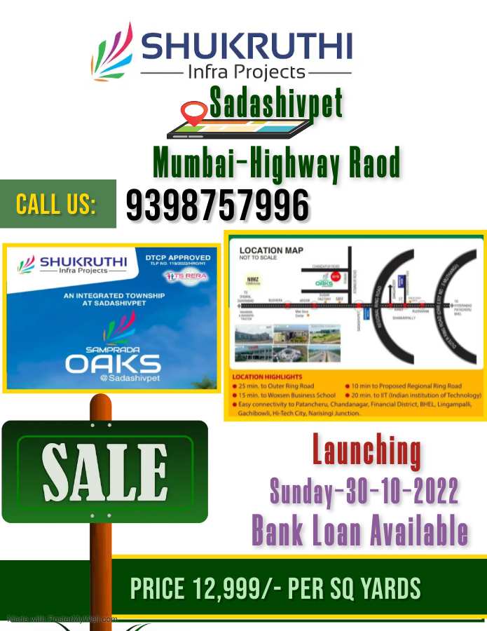  152 Sq. Yards Residential Plot for Sale in Sadasivpet, Sangareddy