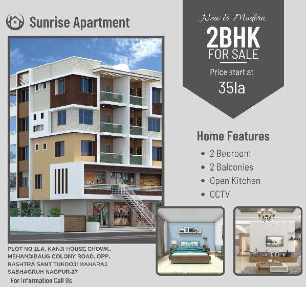 2 BHK Apartment 1114 Sq.ft. for Sale in Tandapeth, Nagpur