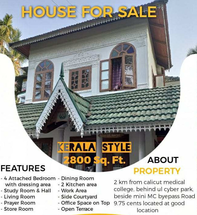 5 BHK House 2800 Sq.ft. for Sale in Kovoor, Kozhikode