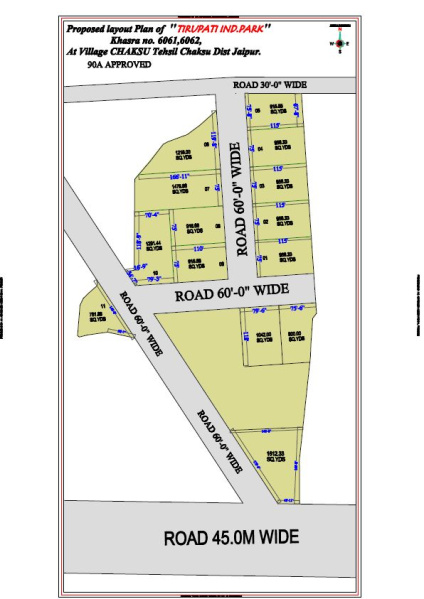  916 Sq. Yards Industrial Land for Sale in Chaksu, Jaipur