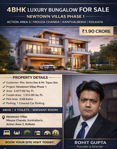 4 BHK 2077 Sq.ft. Villa for Sale in Action Area IIIC Newtown, Kolkata