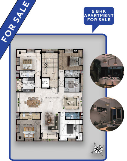 5 BHK 3058 Sq.ft. Apartment for Sale in New Alipore, Kolkata