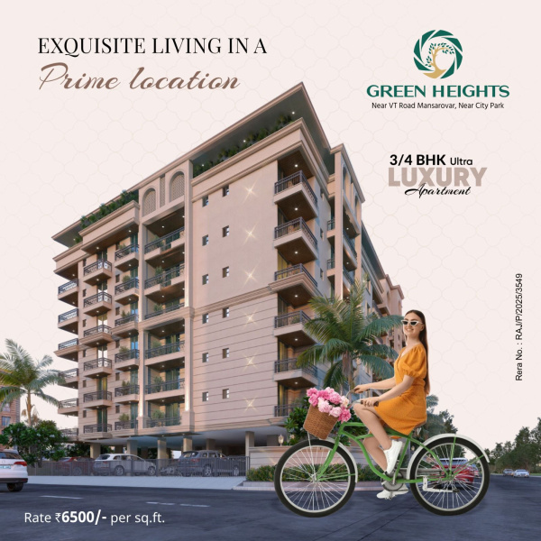 3 BHK Apartment 1728 Sq.ft. for Sale in New Sanganer Road, Jaipur