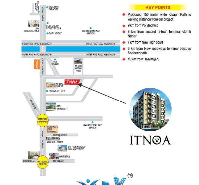 2 BHK Apartment 830 Sq.ft. for Sale in Faizabad Road, Lucknow