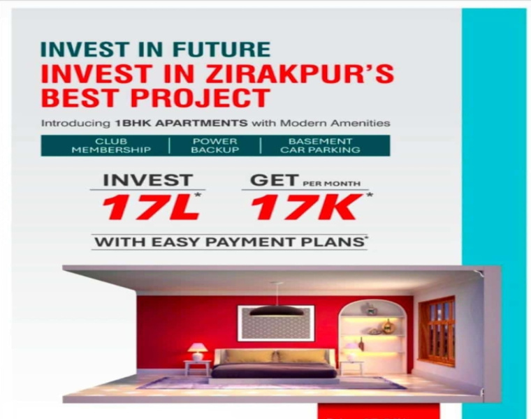 1 BHK Apartment 700 Sq.ft. for Sale in Chandigarh Patiala Highway, Zirakpur