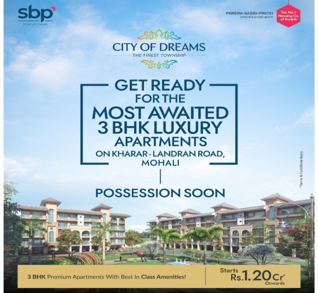 3 BHK Apartment 2018 Sq.ft. for Sale in Kharar Landran Road, Mohali