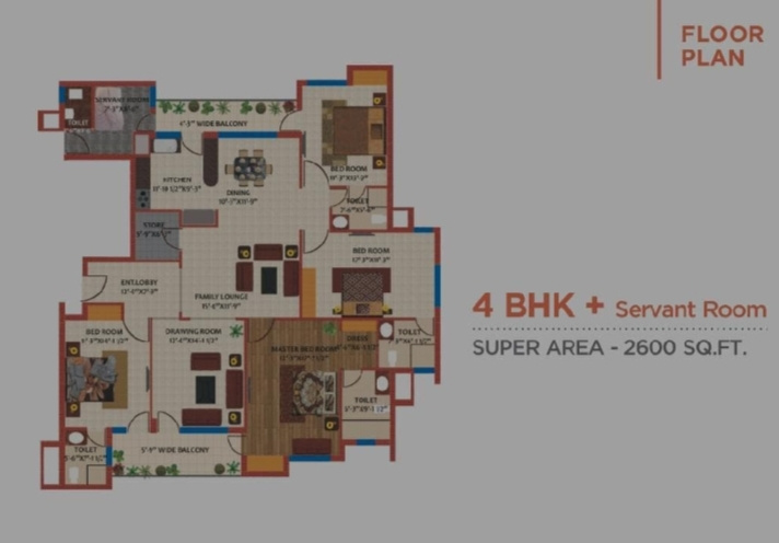 4.5 BHK Apartment 2600 Sq.ft. for Sale in Sector 110 Mohali